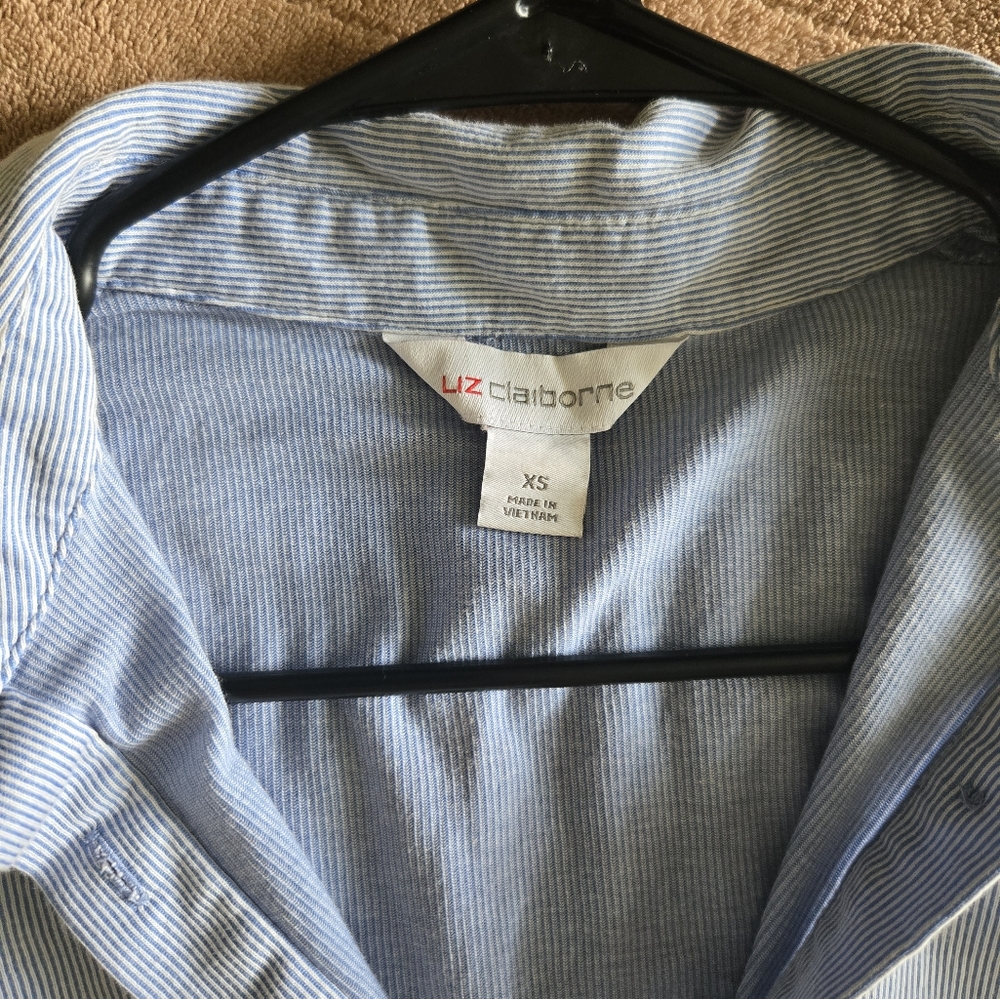 Liz Claiborne Light Blue Pinstripe Shirt